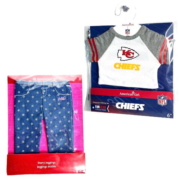 American Girl Doll NFL Kansas City CHIEFS TEE + STAR JEGGINGS Football Outfit! - Picture 4 of 13